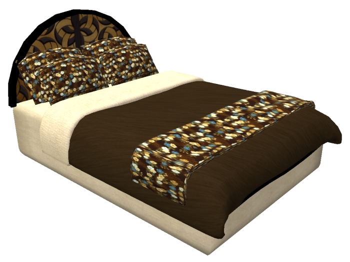 Hugs & Kisses bed - Brown oriental silk - includes 12 couple poses