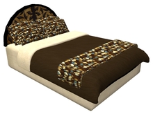 Hugs & Kisses bed - Brown oriental silk - includes 12 couple poses