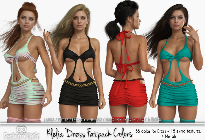 Dress Klelia Dress Fatpack - LaraX, PetiteX, Legacy, Nerido, Reborn, Waifu, Juicy - FashionNatic
