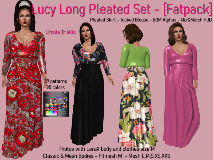 5474 Lucy Long Pleated Dress - [Fatpack]