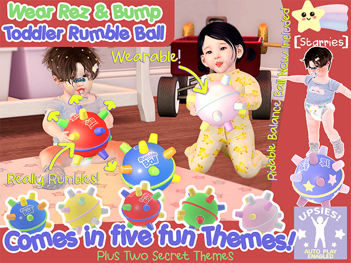 [Starries] Toddler Rumble Ball - Wear or Rez - Now with AutoPlay for Toddlers!