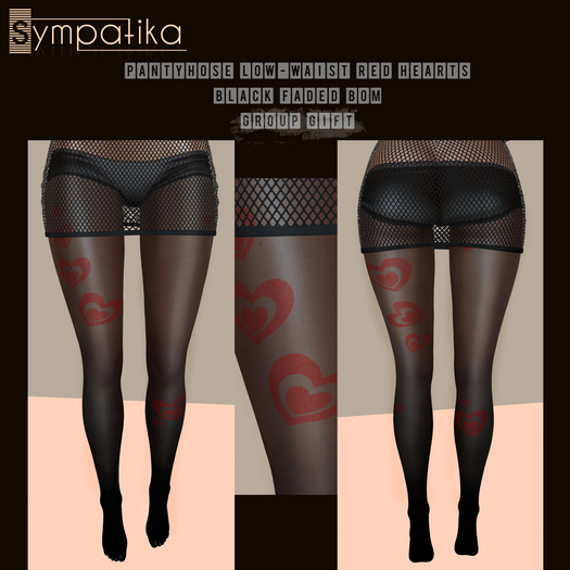 [Sympatika] Pantyhose Red Hearts BOM 