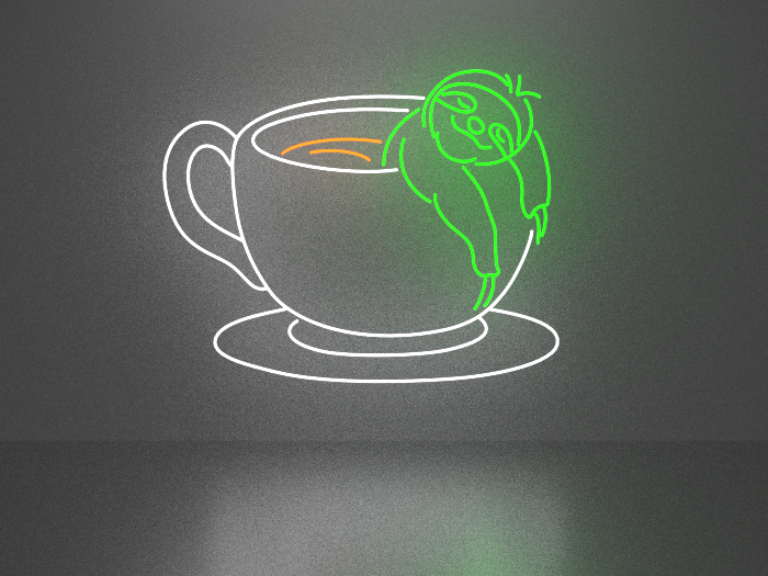 Coffee and sloth neon sign Full Permission