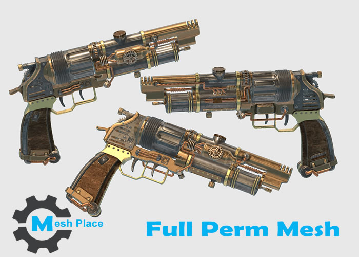 Mesh Place Steampunk PBR Revolver