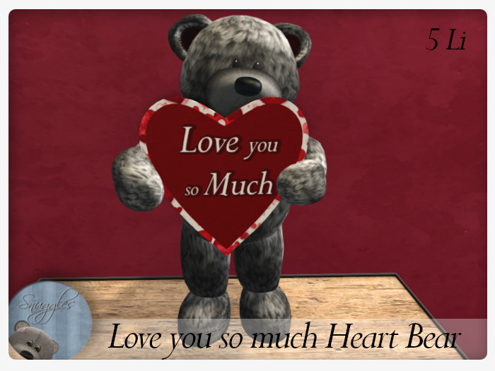 Love you so much Heart Bear By Snuggles 