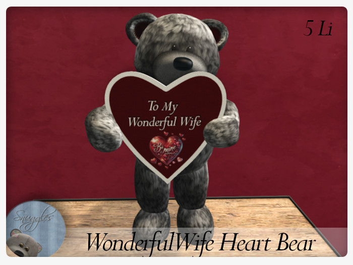 Wonderful Wife Heart Bear By Snuggles 