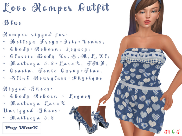 >Psy WorX< Love Romper Outfit Blue