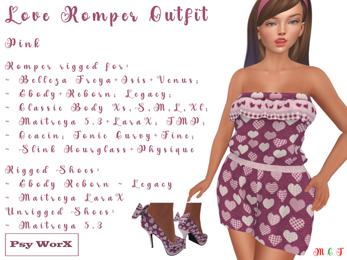 >Psy WorX< Love Romper Outfit Pink