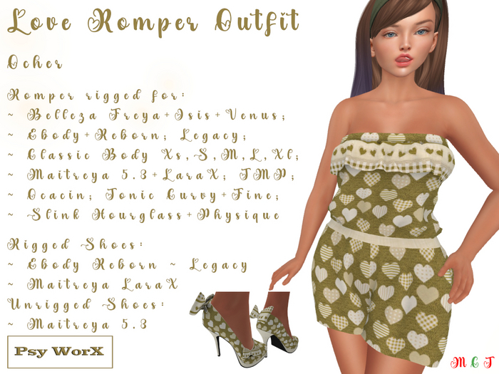 >Psy WorX< Love Romper Outfit Ocher