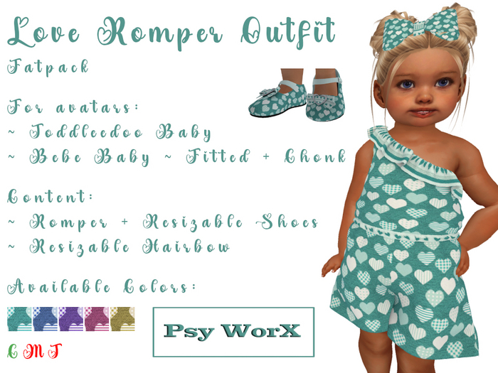 >Psy WorX< Love Romper Outfit TD & BB Fatpack