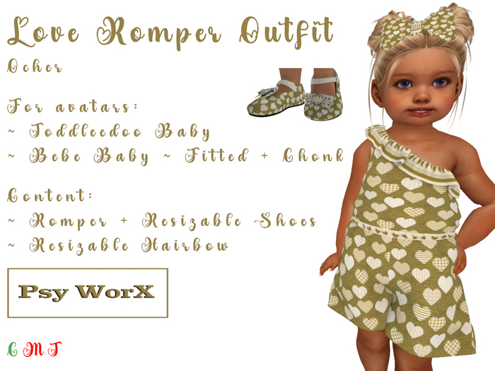 >Psy WorX< Love Romper Outfit TD & BB Ocher