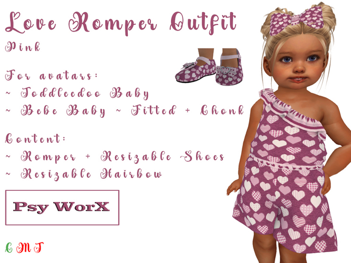 >Psy WorX< Love Romper Outfit TD & BB Pink