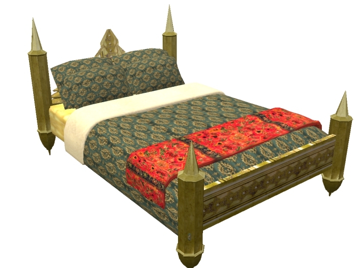 Hugs & Kisses bed - Maharaja indian gold bed with 12 couple poses