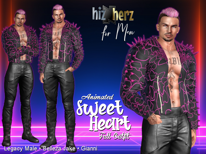 hizNherz Sweet Heart Men's Outfit (Animated)
