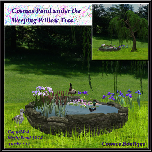 Cosmos Pond under the Weeping Willow Tree MESH (BOX)