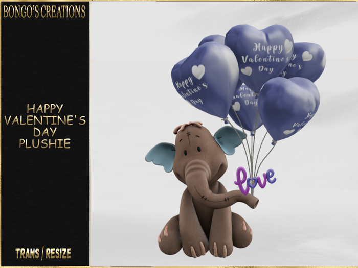 BMC5573 - HAPPY VALENTINE'S DAY ELEPHANT PLUSHIE