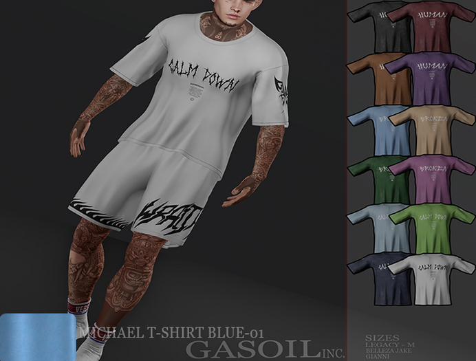 [GL - inc.] - Michael T-Shirt Azure