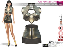 MI962826 Futuristic Shiny Panels Bolero Armour Top Skirt Outfit