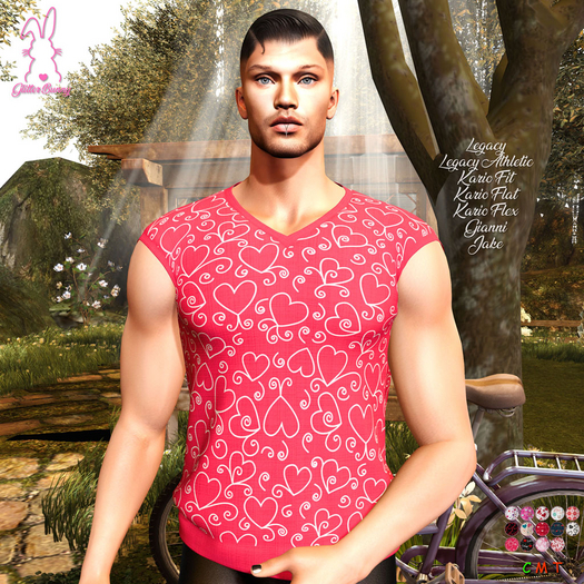 *Glitter Bunny* Nathan Shirt Hearts 