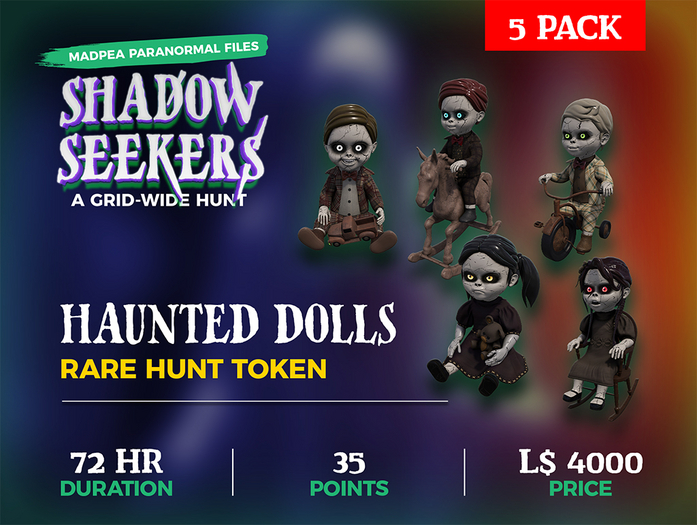 MadPea Shadow Seekers Hunt Object Bundle: Haunted Dolls