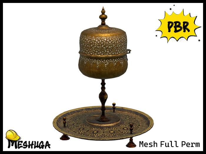 Meshuga PBR Antique Islamic Incense Burner FULL PERM MESH