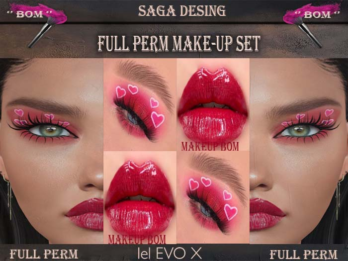 SaGa Design Full Perm GLAM LIPSTICK SET ''BOM'' EvoX 136