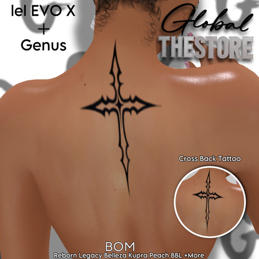 GLOBAL Cross Back Tattoo