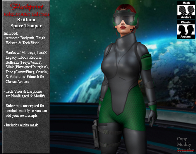 Brittana Space Trooper - Black/Green