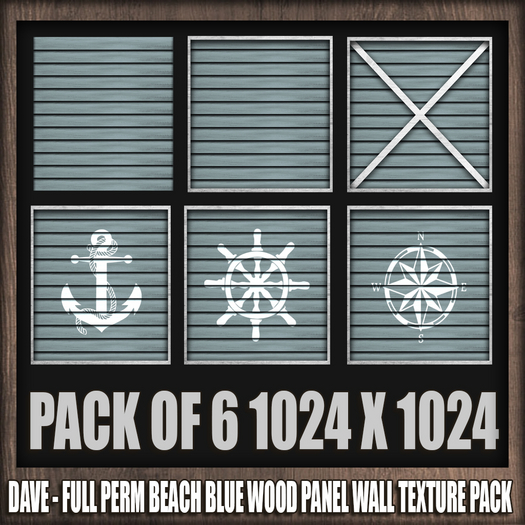 DAVE - FULL PERM BLUE BEACH WOOD WALL TEXTURE PACK