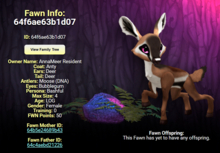ANTY BUBBLEGUM FEMALE (MOOSE DNA) SIZE 4 Breedable Fawn Log No Food Necessary!
