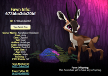 ANTY BUBBLEGUM MALE ANTELOPE SIZE 8 Breedable Fawn Log No Food Necessary!