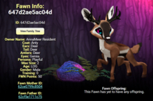 ANTY GENSA MALE DEER SIZE 2 Breedable Fawn Log No Food Necessary!