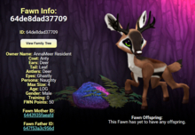 ANTY GHASTLY MALE DEER SIZE 4 Breedable Fawn Log No Food Necessary!