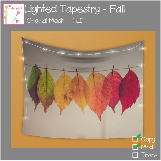 ::cute as f*ck:: Tapestry with Lights - Fall