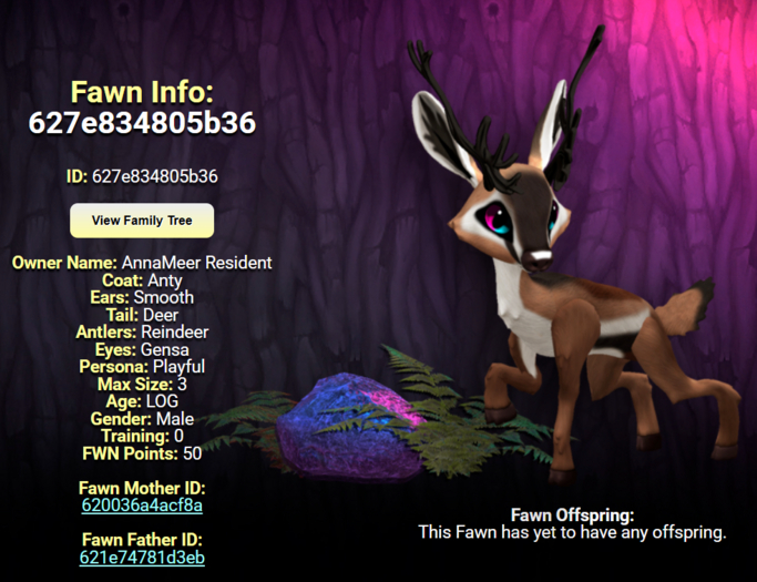 ANTY GENSA MALE REINDEER SIZE 3 Breedable Fawn Log No Food Necessary!