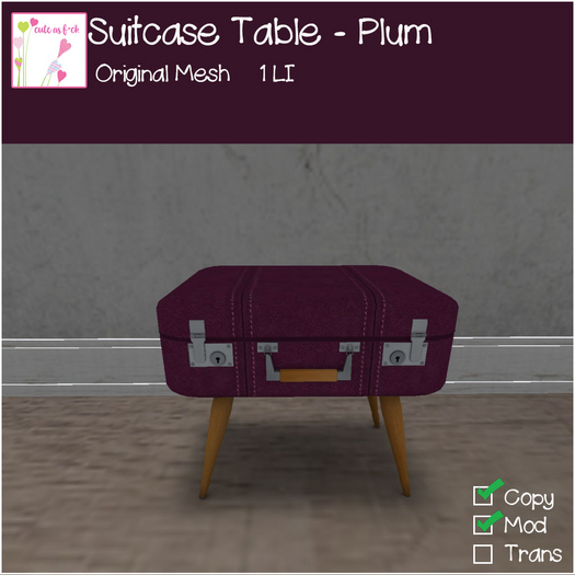 ::cute as f*ck:: Suitcase Table - Plum