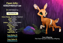 CAPRA CYSPARK FEMALE (VENOM LIGHTS DNA) SIZE 1 Breedable Fawn Log No Food Necessary!