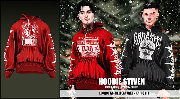 MAZA // HOODIE STIVEN // RED BLOODGRIP