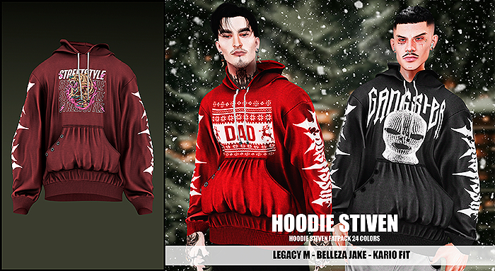 MAZA // HOODIE STIVEN // WINE STREETSTYLE
