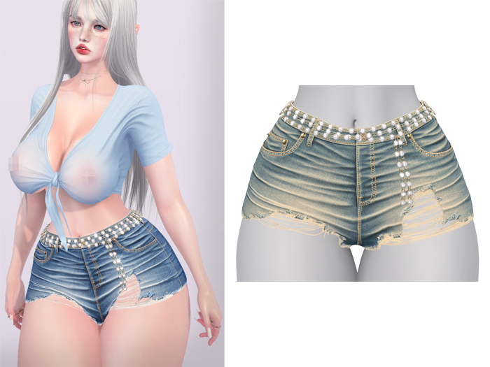 Mossu - Maya Shorts - Light Grunge 