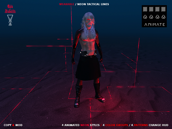 Neon Tactical Lines (wearable & animated) 