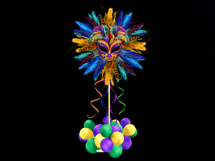 MC Mardi Gras Crown Feather Mask