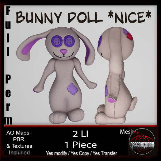 Full Perm Bunny Doll *Nice*
