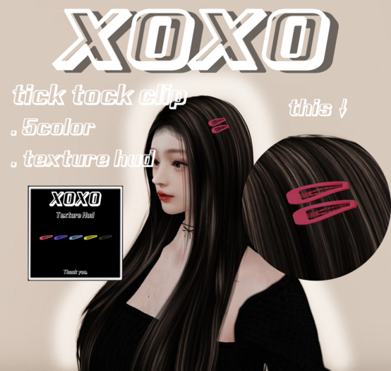[XOXO] tick tock clip 5 color