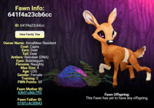 CAPRA BUBBLEGUM FEMALE (REINDEER DNA) SIZE 4 Breedable Fawn Log No Food Necessary!