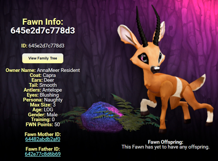 CAPRA BLUSHING MALE ANTELOPE SIZE 3 Breedable Fawn Log No Food Necessary!