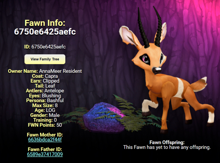 CAPRA BLUSHING MALE ANTELOPE SIZE 8 Breedable Fawn Log No Food Necessary!