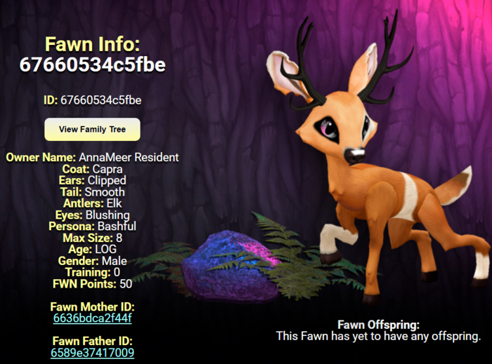 CAPRA BLUSHING MALE ELK SIZE 8 Breedable Fawn Log No Food Necessary!