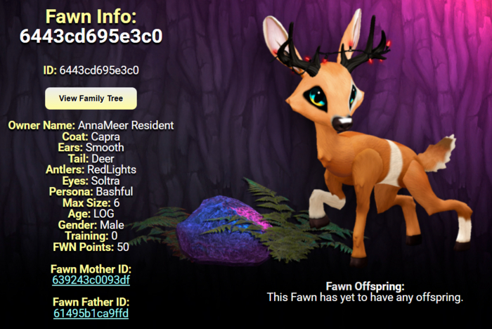 CAPRA SOLTRA MALE RED LIGHTS SIZE 6 Breedable Fawn Log No Food Necessary!