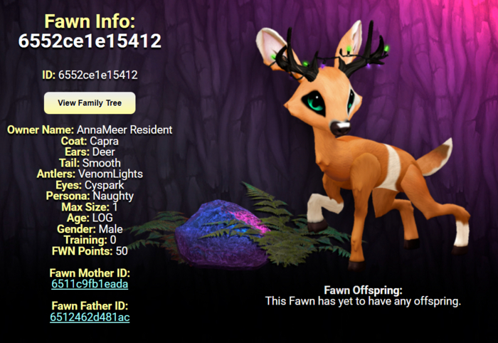 CAPRA CYSPARK MALE VENOM LIGHTS SIZE 1 Breedable Fawn Log No Food Necessary!